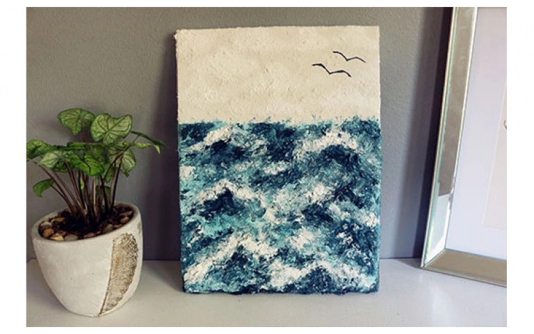 Artsy Textured Canvas with Fast Mâché